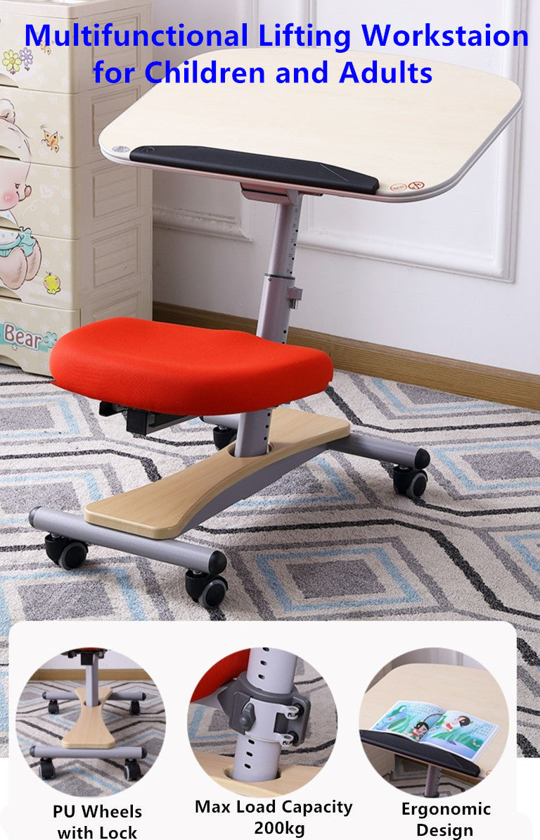 Limited time sale -Movable and Adjustable Children's Study Table Mobile Workstation for Adults