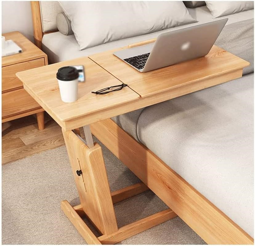 Height Adjustable C Shaped End Table with Tiltable Table Top