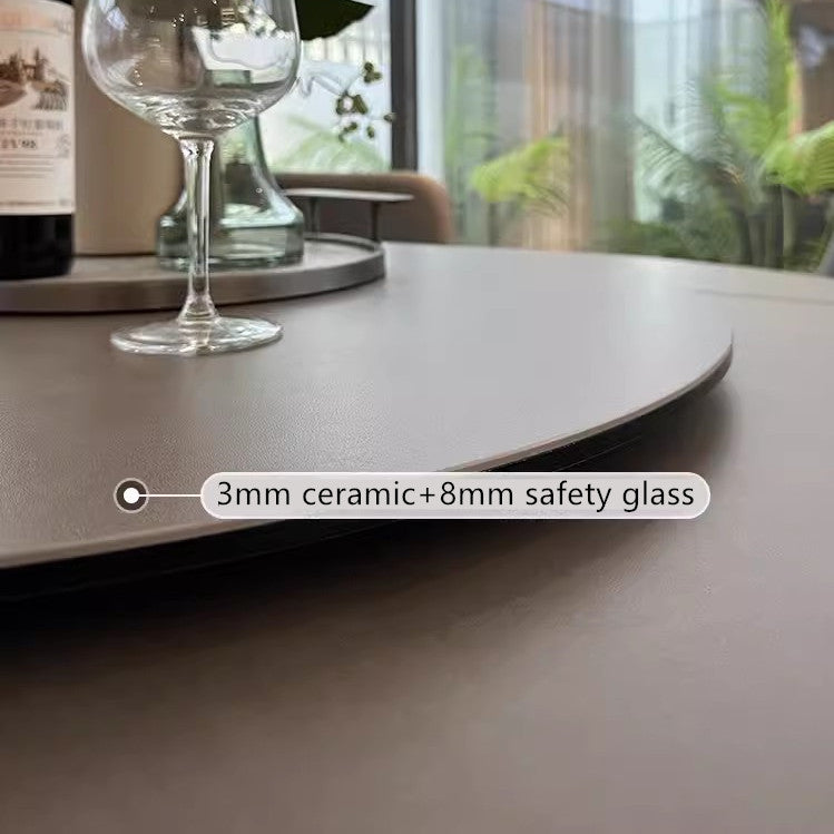 Rotating Extendable Rock Slab Top Round Dining Table