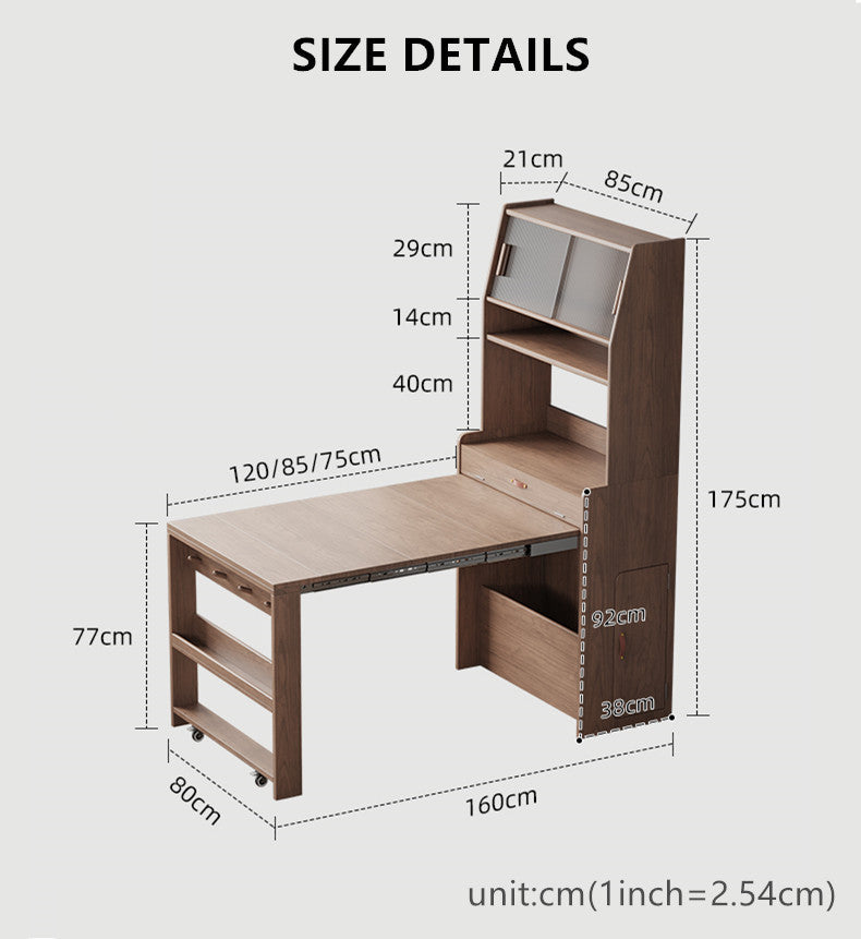 Hutch Cabinet with Extendable Table and Folding Chairs
