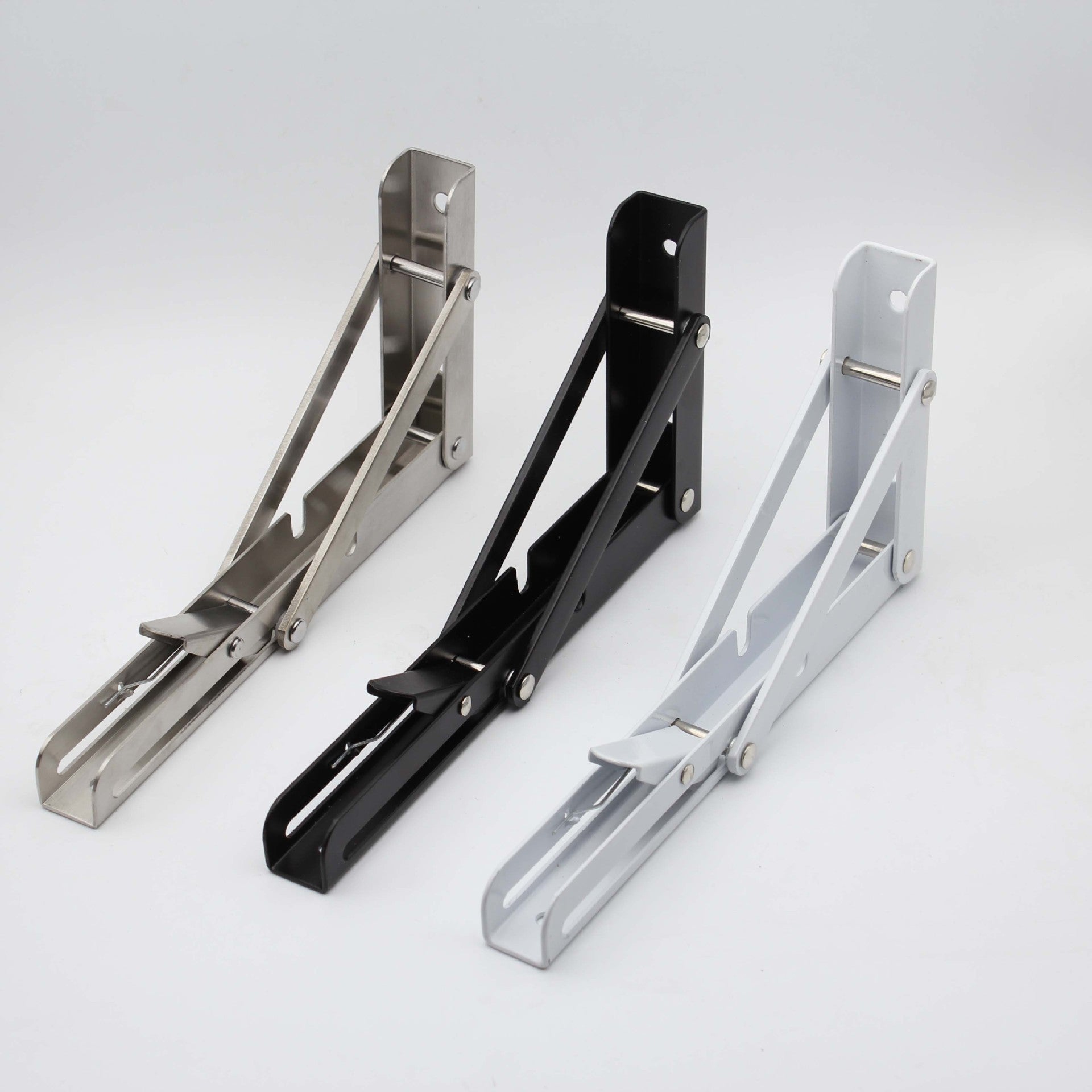 Limited time sale -Heavy Duty Stainless Steel Collapsible Bracket for DIY Space Saving Wall Mounted Work Bench Pack of 2