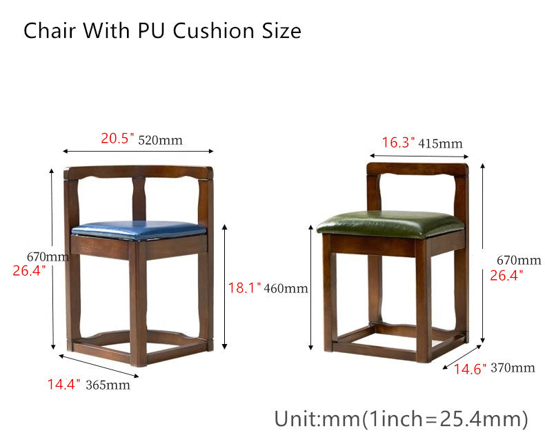 Space Saving Solid Wood Nesting Dining Table and Chairs Set