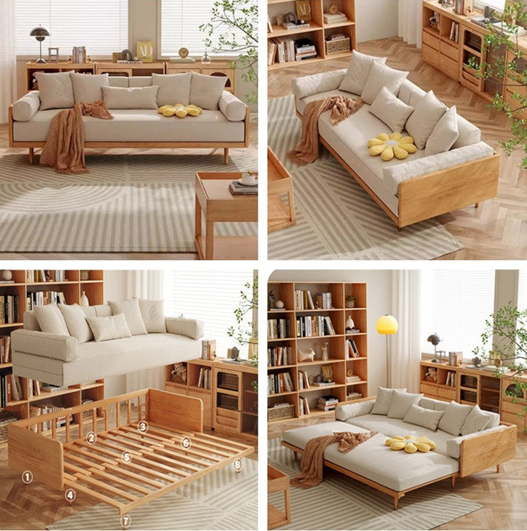 Best Selling -Japandi Solid Wood Frame Sofa Bed