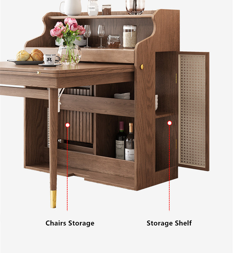 Upgraded Space Saving Folding Multifunctional Dining Table With 4 Folding Chairs