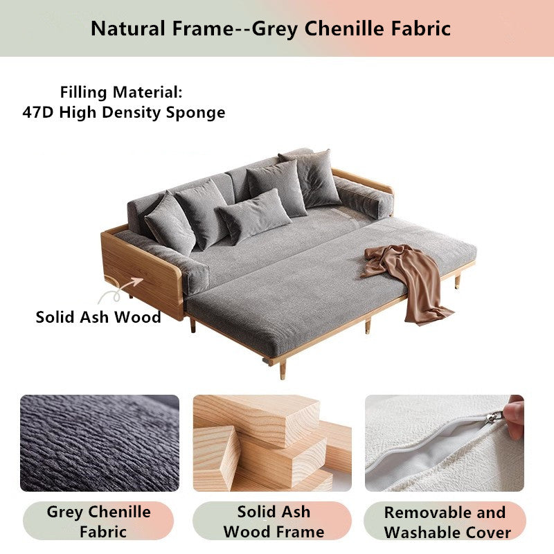 Best Selling -Japandi Solid Wood Frame Sofa Bed