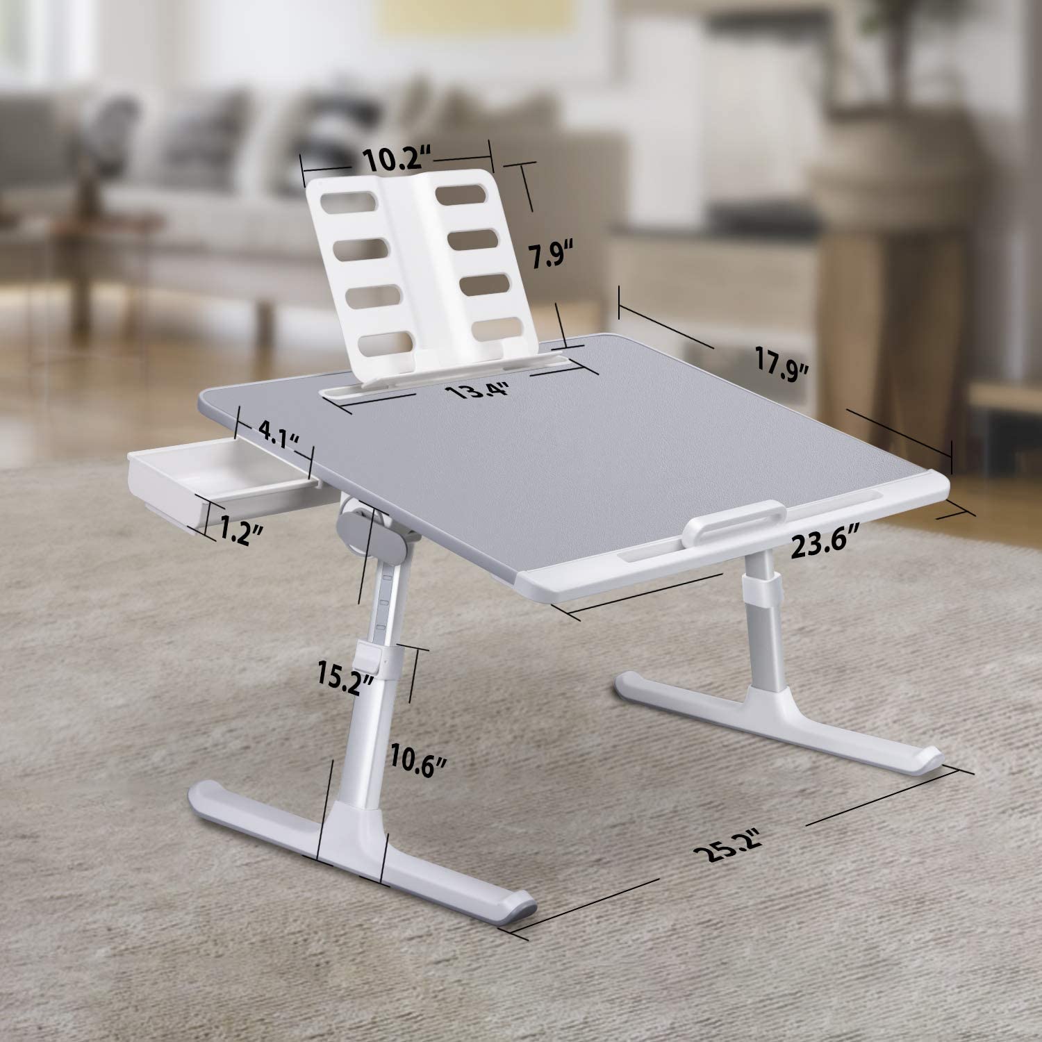Limited time sale -X-Large Foldable and Adjustable Laptop Stand with Storage Drawer