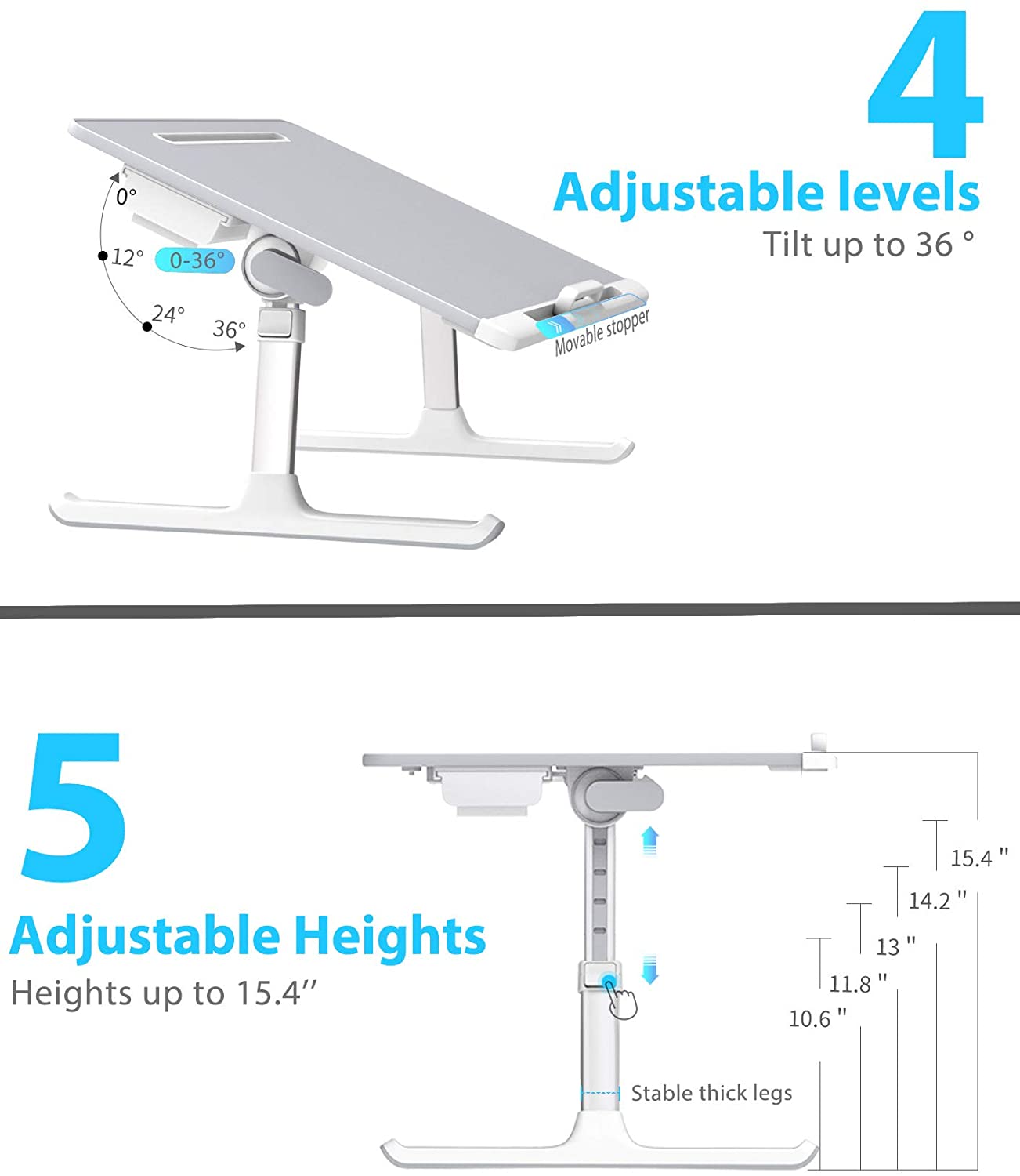 Limited time sale -X-Large Foldable and Adjustable Laptop Stand with Storage Drawer