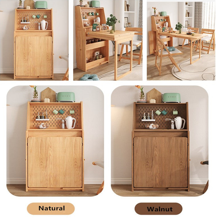 Foldable and Expandable Dining Table with Peg Board