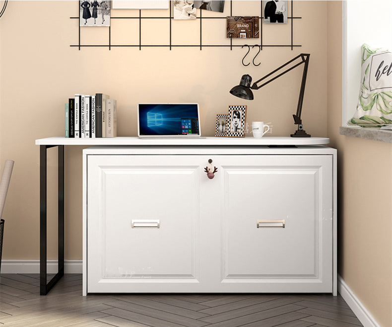 Telescopic and Rotating Corner Computer Desk with Folding Bed