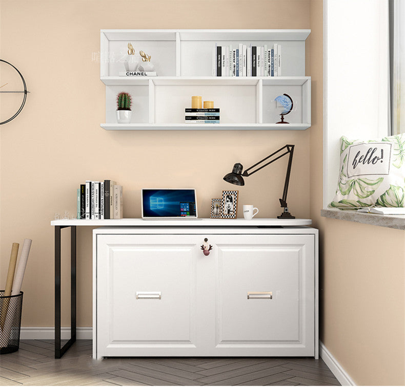Telescopic and Rotating Corner Computer Desk with Folding Bed