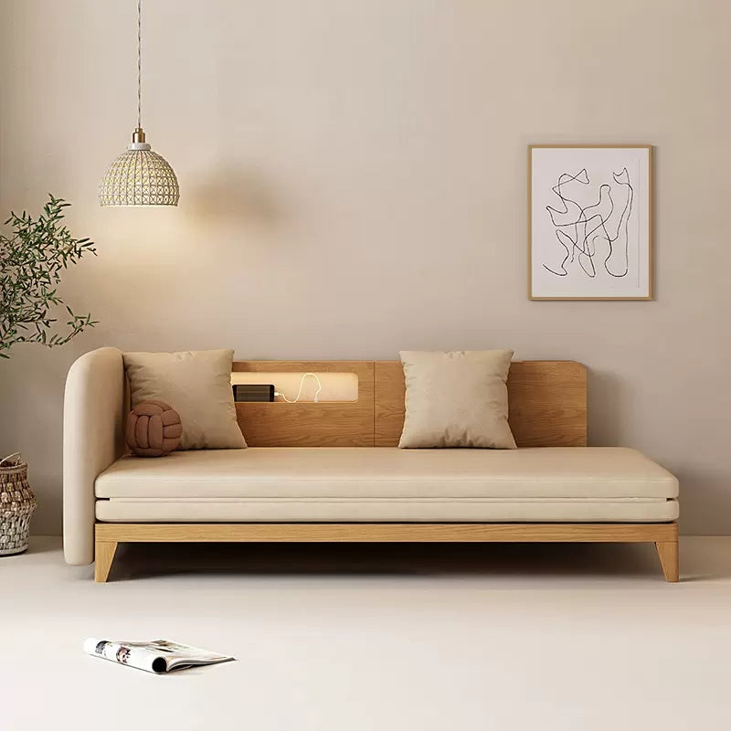 Pull Out Sofa Bed with Backrest and Single Armrest