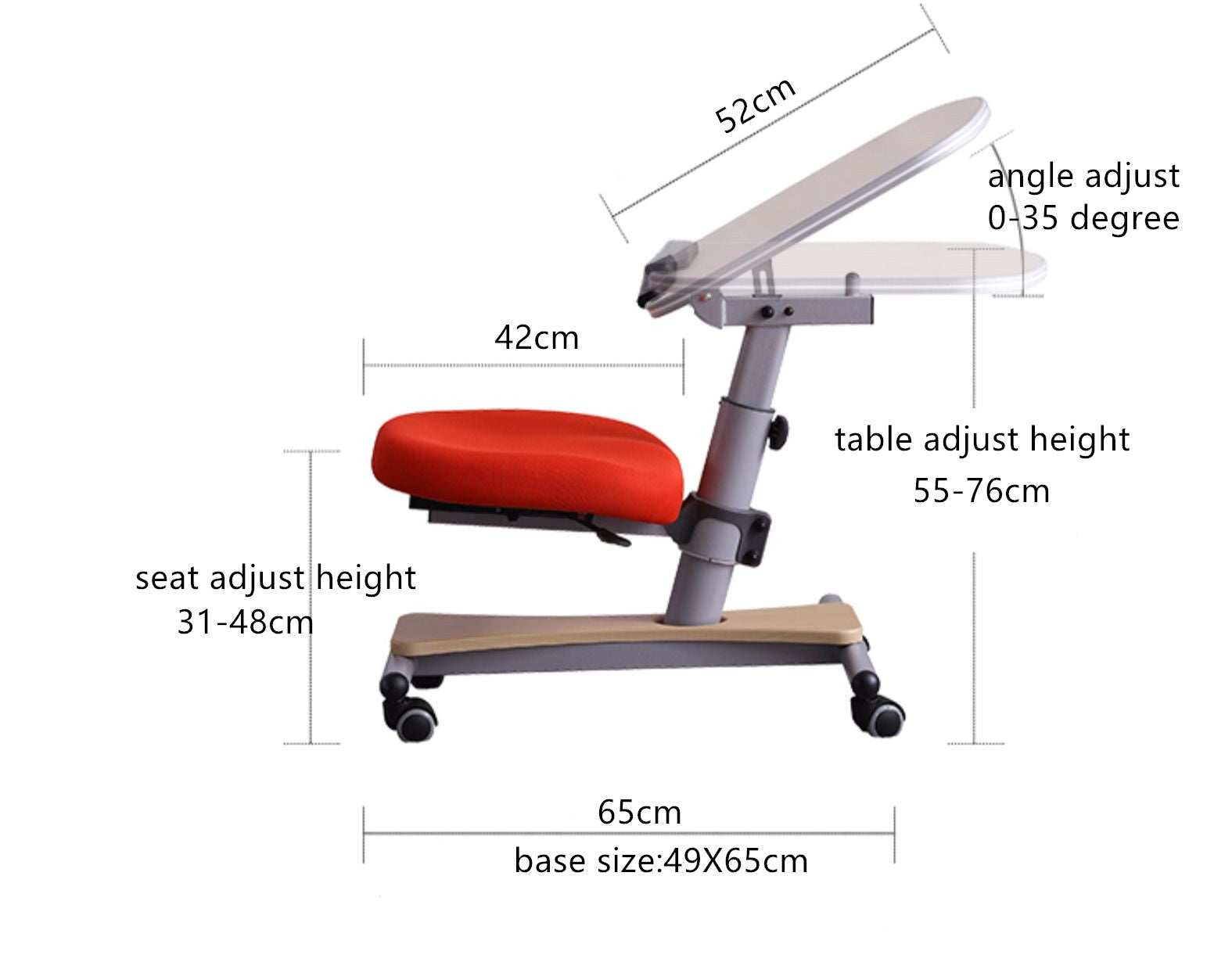 Limited time sale -Movable and Adjustable Children's Study Table Mobile Workstation for Adults