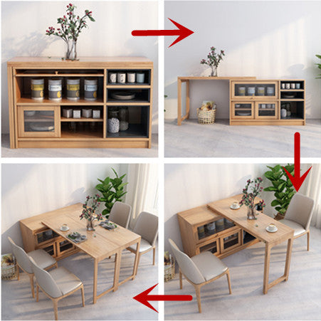 Last 3 days -2020 New Design Multifunction Dining Table with  Cabinet(without folding chairs storage function)