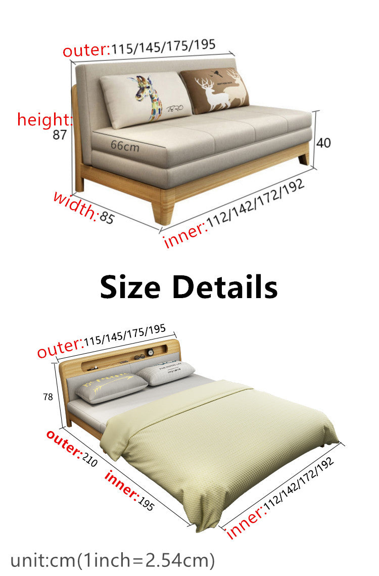 Sofa Bed With Underneath Storage and Night Light