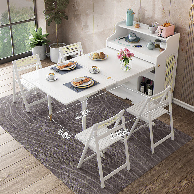 Upgraded Space Saving Folding Multifunctional Dining Table With 4 Folding Chairs