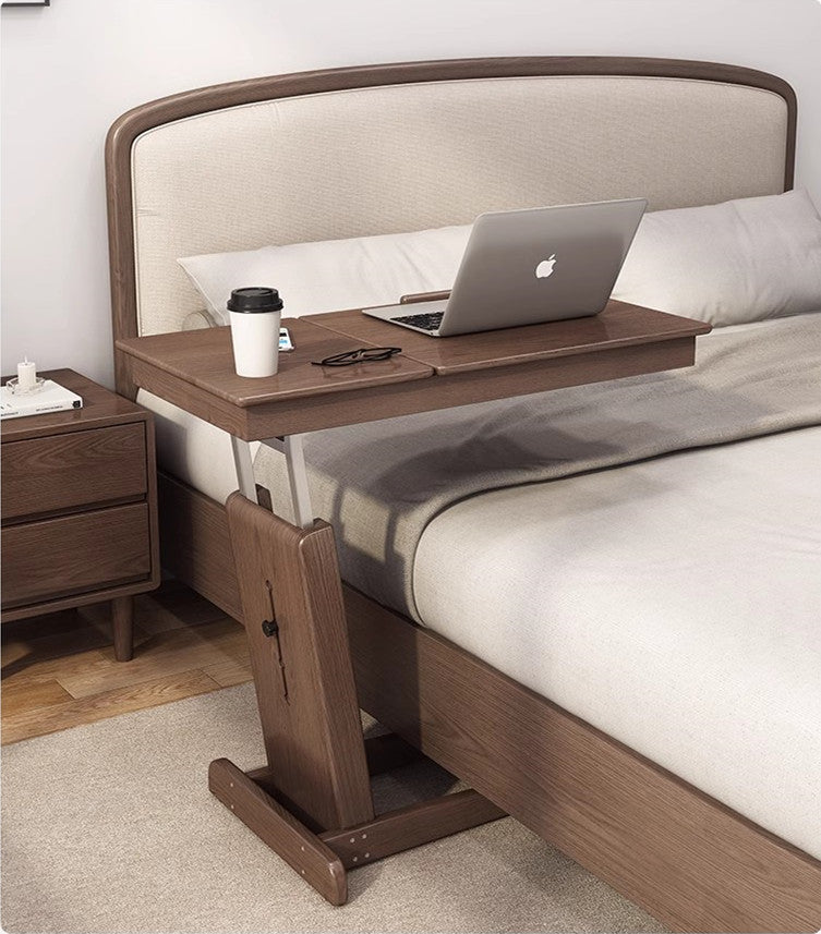 Height Adjustable C Shaped End Table with Tiltable Table Top