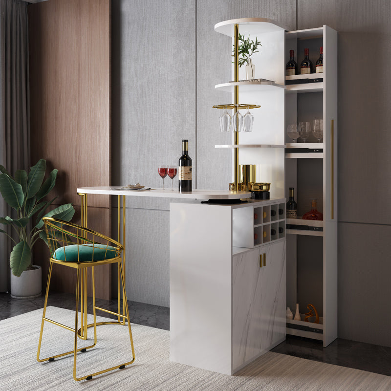 2021 New Design Modern Light Luxury Rotating Wine Bar Table with Cabinet