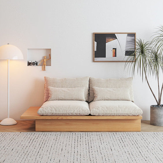 Limited time sale -Japandi Solid Wood Sofa with Storage Underneath