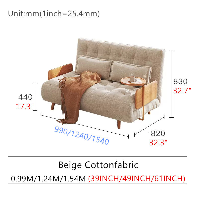 🔥【Clearance sale, last day】Adjustable Loveseat Sofa Bed with Rotating Armrest Tray