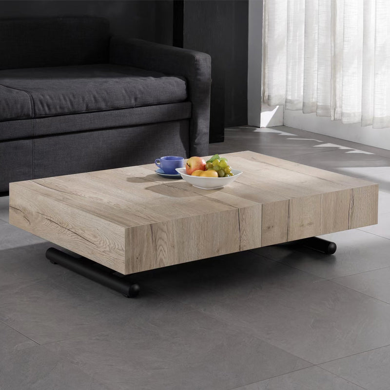 2-in-1 Transformable Dining Table & Coffee Table with Up and Down Mechanism