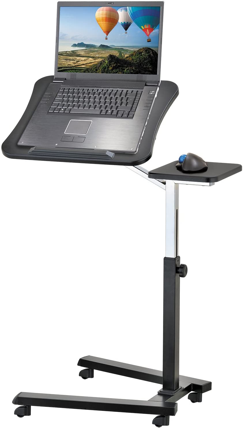 Limited time sale -Portable ans Adjustable Height Rolling Laptop Desk with Mouse Pad