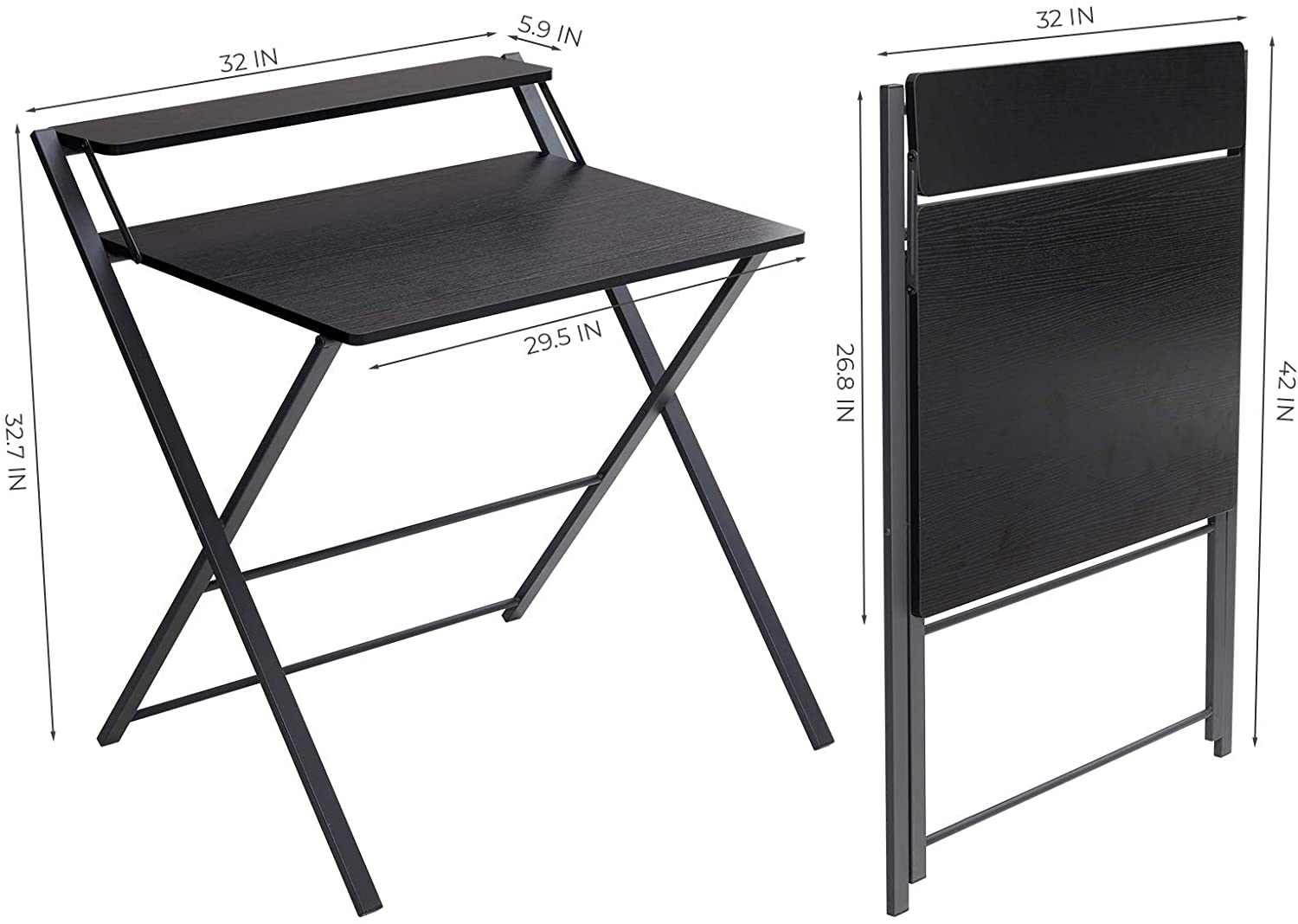 Limited time sale -Space Saving No Assembly Needed Folding Laptop Study Table