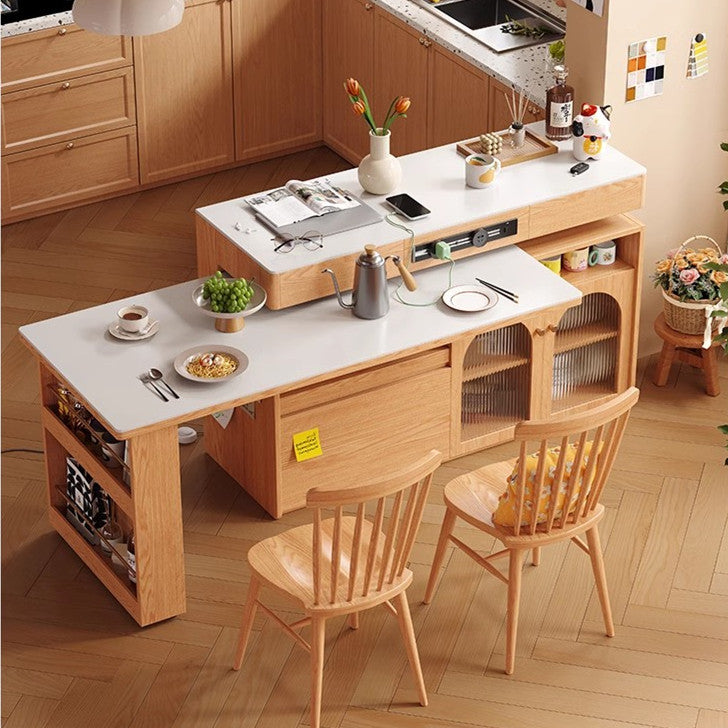 Sintered Stone Kitchen Island with 180 Degree Rotating Table