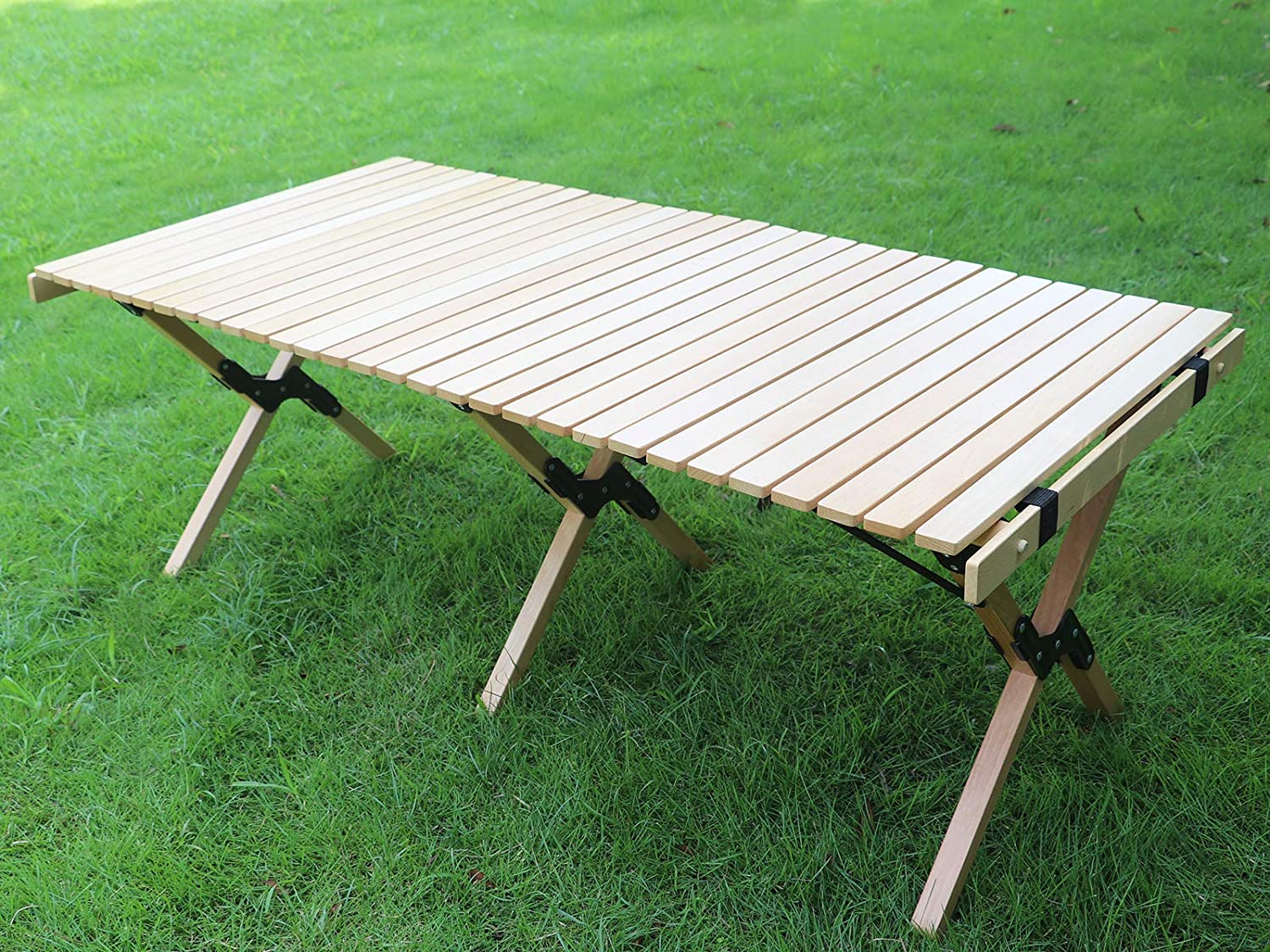 Limited time sale -Cake Roll Portable Foldable Outdoor Wooden  Picnic Table