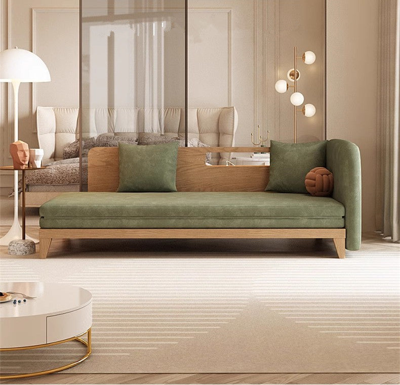 Pull Out Sofa Bed with Backrest and Single Armrest