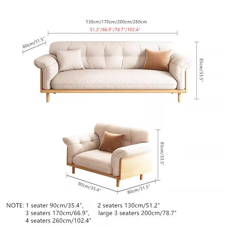 Limited time sale -Japandi Style Upholstered Cotton Linen Sofa