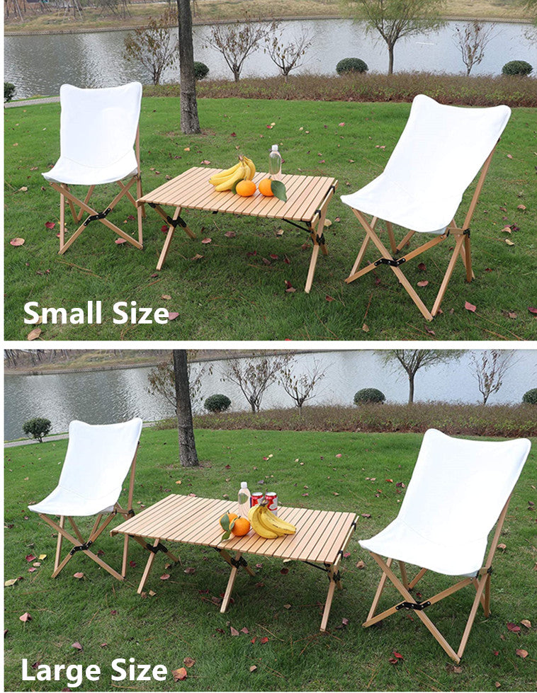Limited time sale -Cake Roll Portable Foldable Outdoor Wooden  Picnic Table