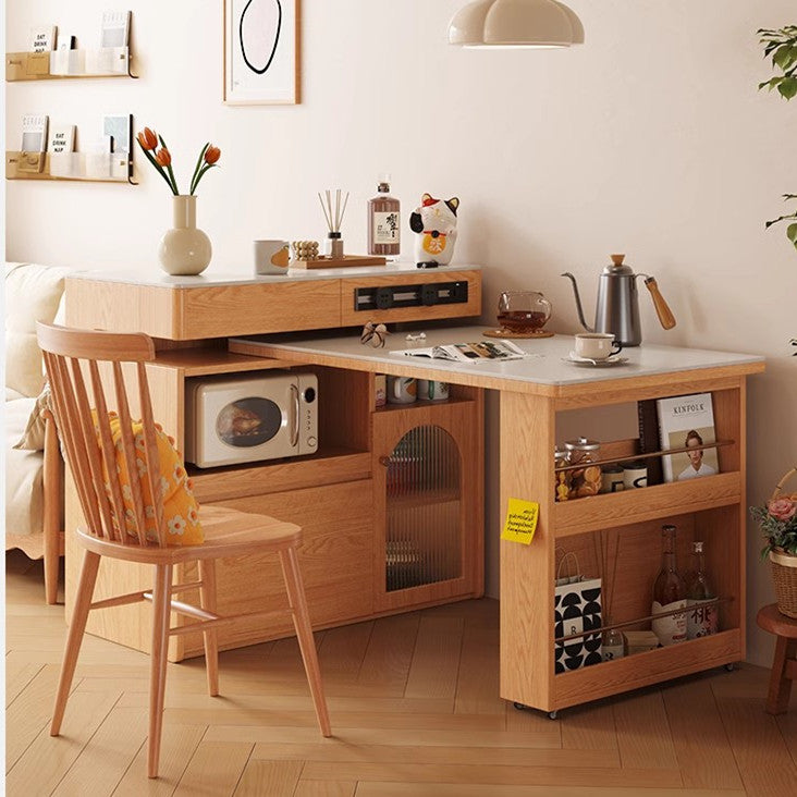Sintered Stone Kitchen Island with 180 Degree Rotating Table