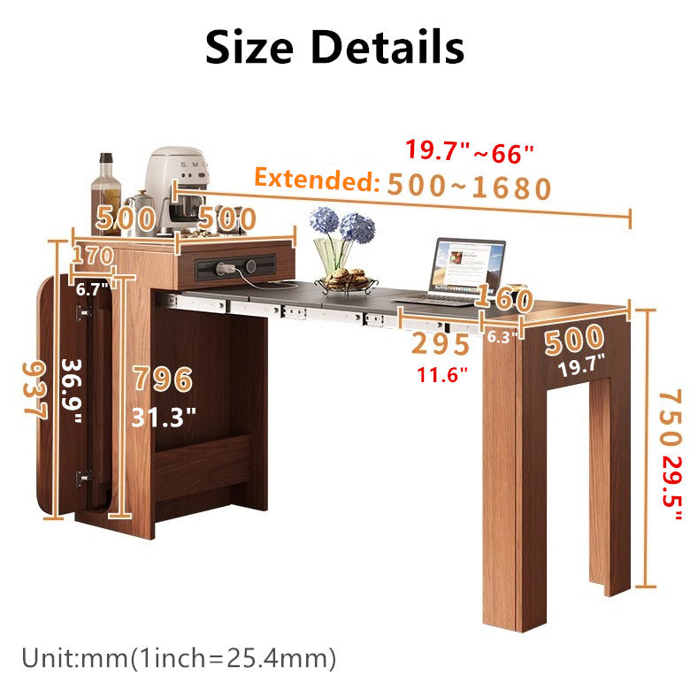 Space Saving Designed Mini Extendable Console Table For Apartments and Compact Room