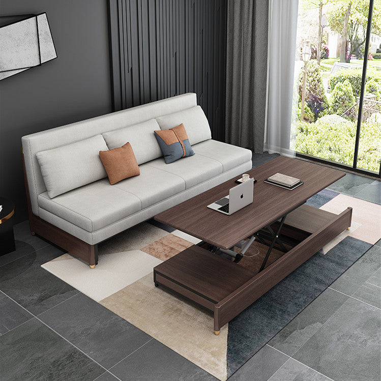Modern Convertible Sofa Bed with Electric Liftable Coffee Table