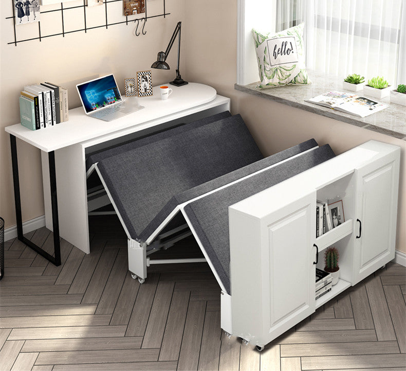 Telescopic and Rotating Corner Computer Desk with Folding Bed