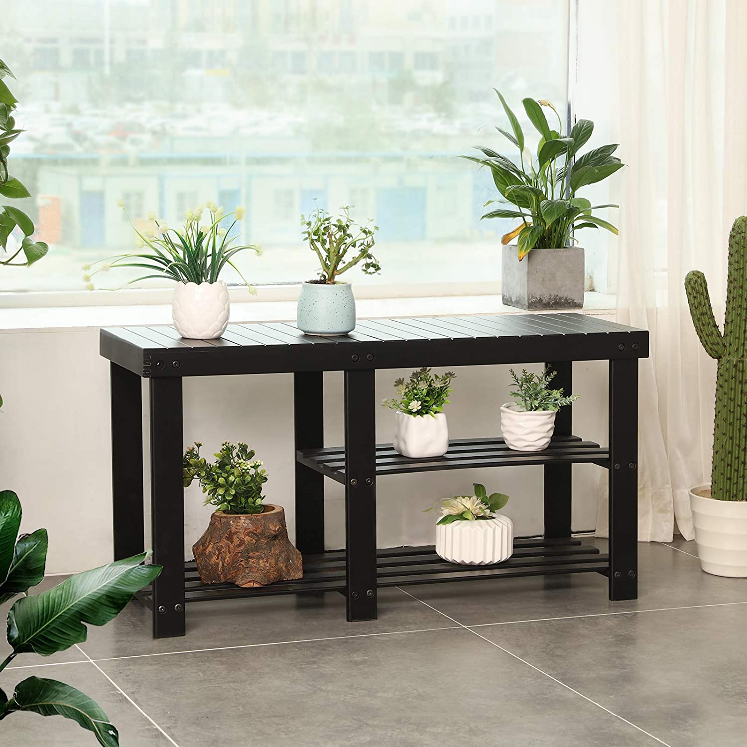 Limited time sale -Multifunction Bamboo Shoe Rack Bench Organizer Shelf