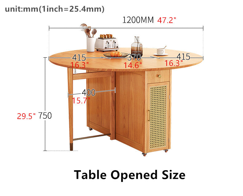 Limited time sale -Double Drop Leaf Round Table with 4 Folding Chairs