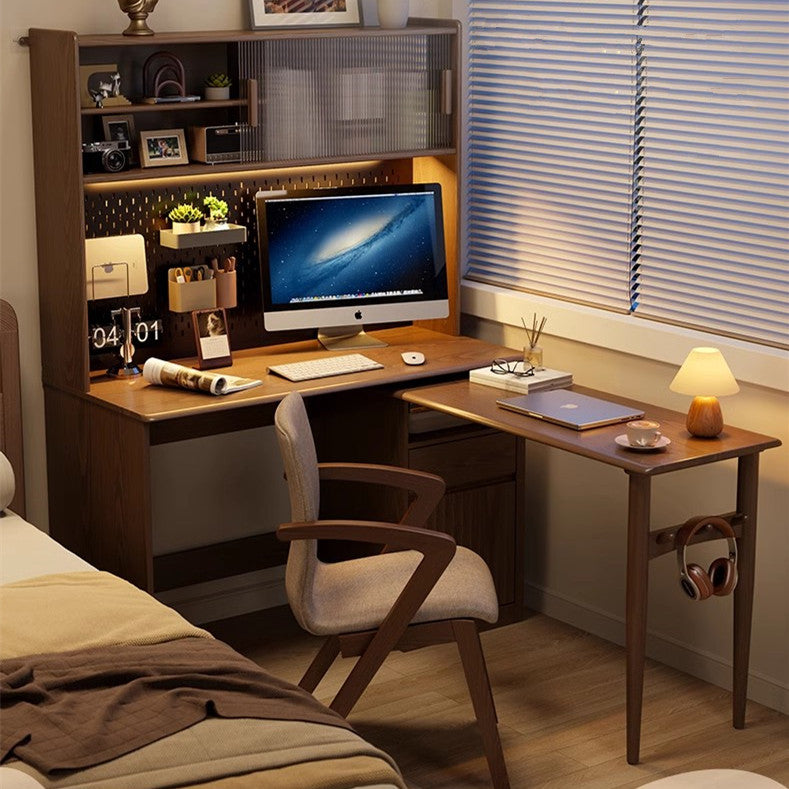 Space Saving Work Station with Pegboard and Rotating Desk