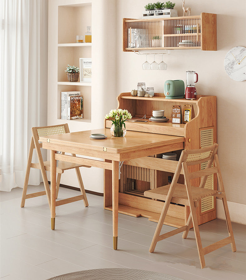 Upgraded Space Saving Folding Multifunctional Dining Table With 4 Folding Chairs