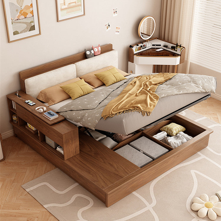 Lift Up Storage Bed With Rotating Desk and Drawers