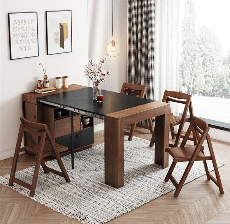 2021 New Design Space Saving Expandable Dining Table with Storage Cabinet