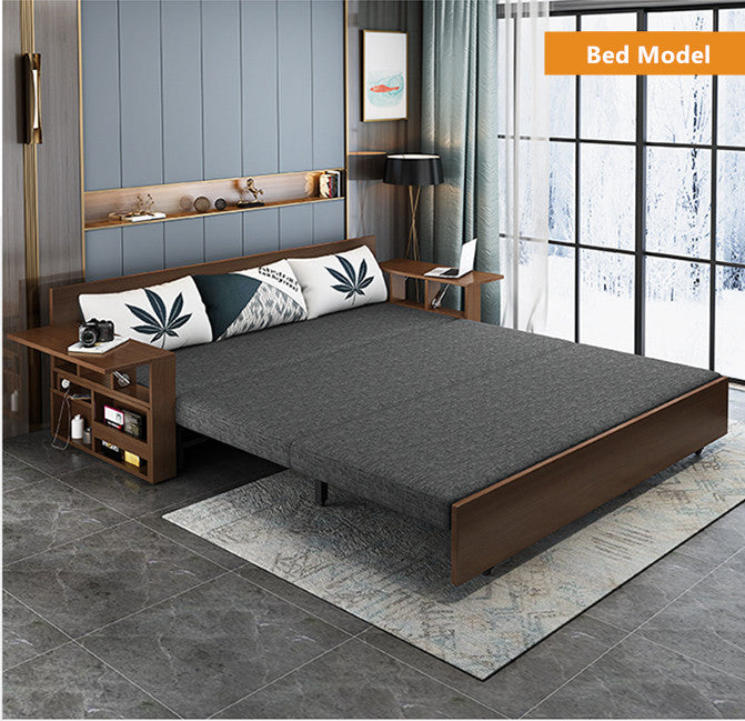 Space Saving Multifunction Sofa Bed With Foldable Work Desk