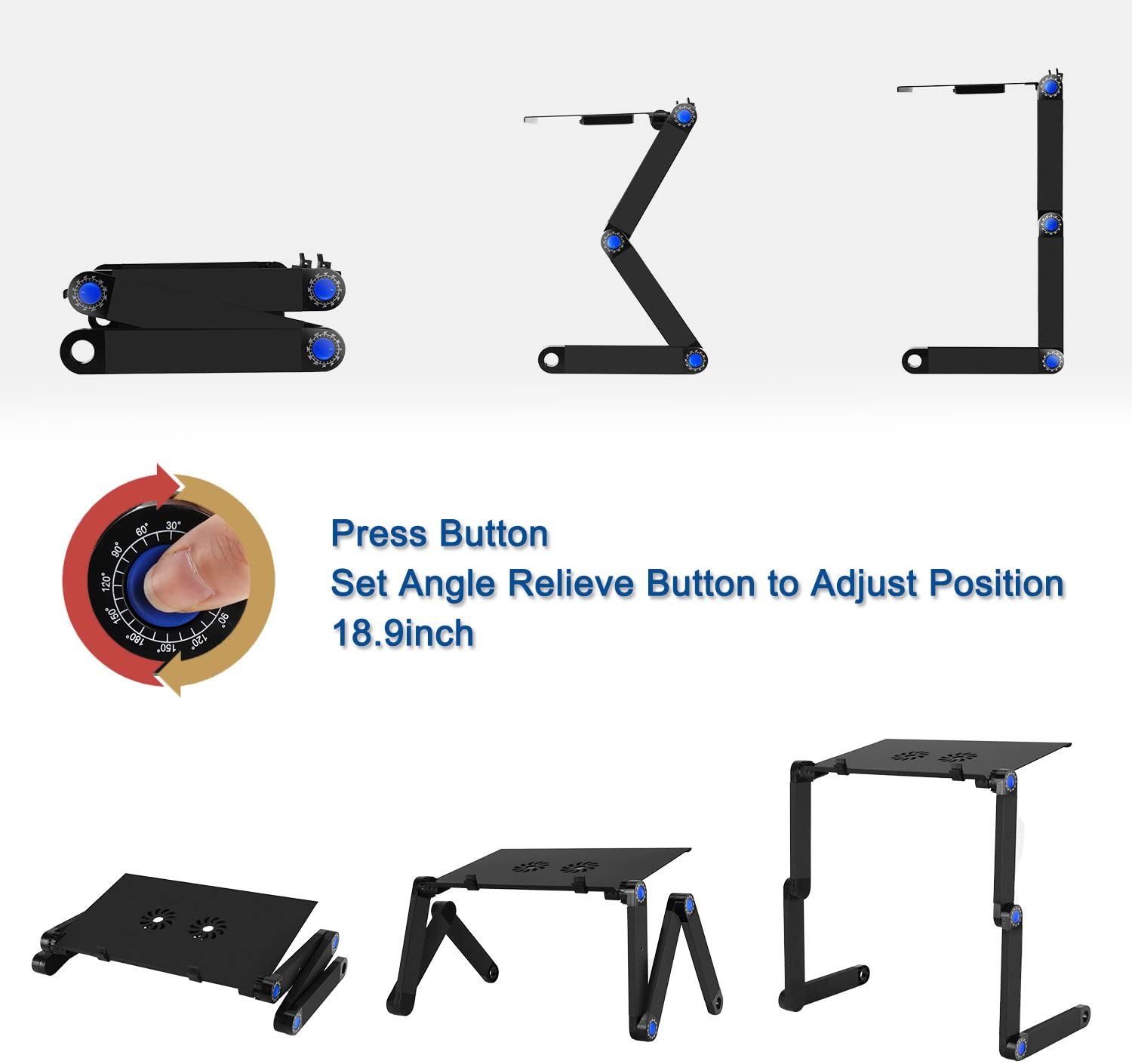 Limited time sale -360 Adjustable Portable Folding Laptop Desk & Ergonomic Reading Stand