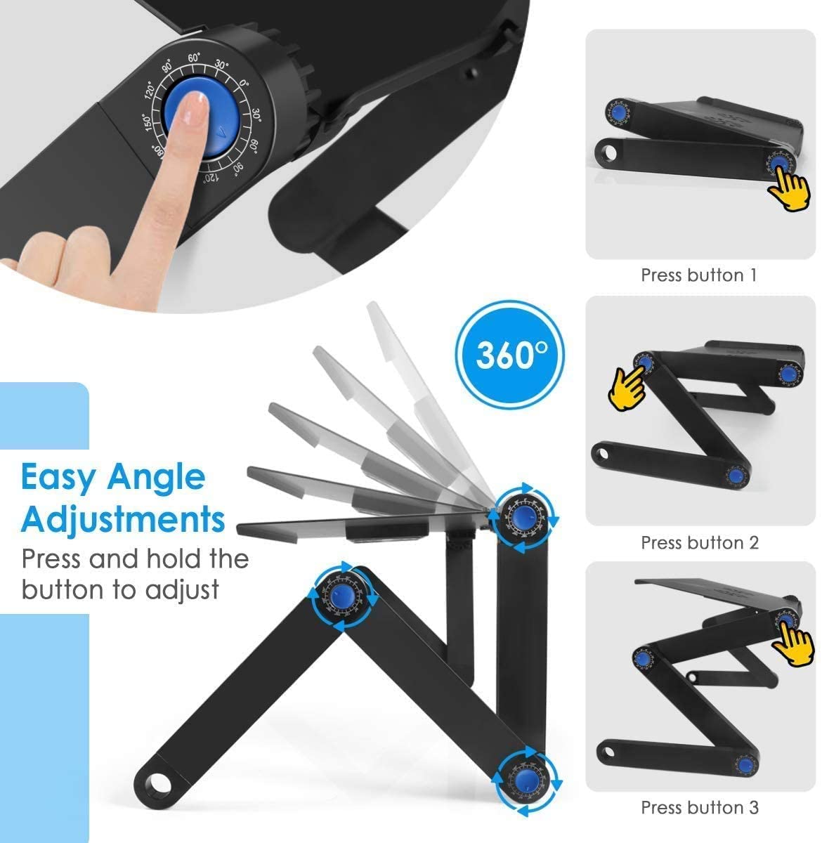 Limited time sale -360 Adjustable Portable Folding Laptop Desk & Ergonomic Reading Stand
