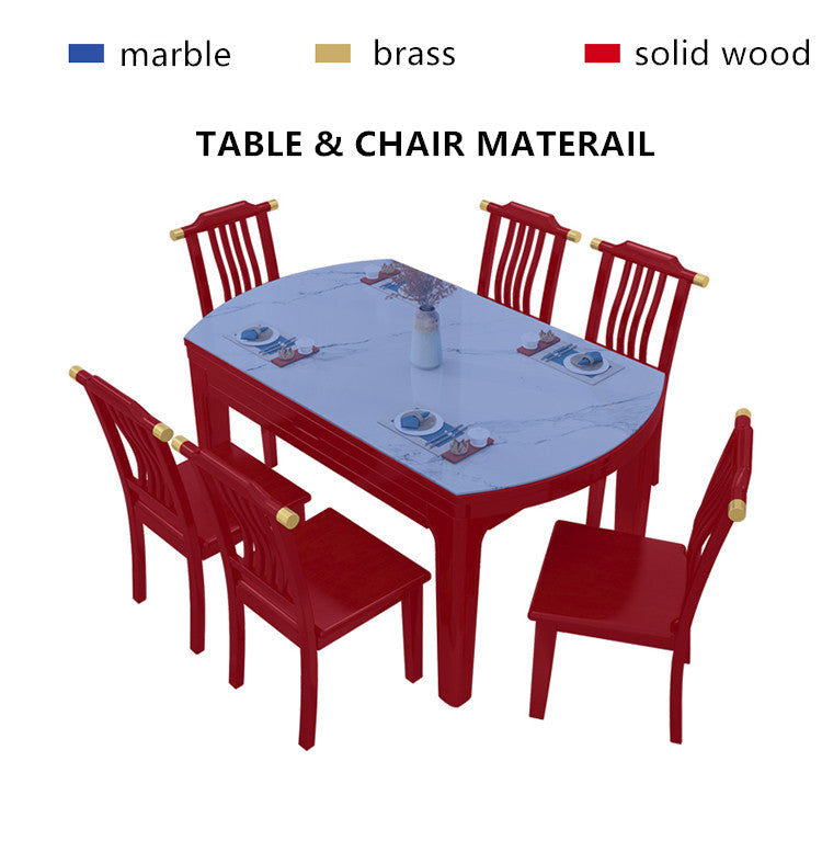 Limited time sale -2 In 1 Marble Table Top Dining Table Set