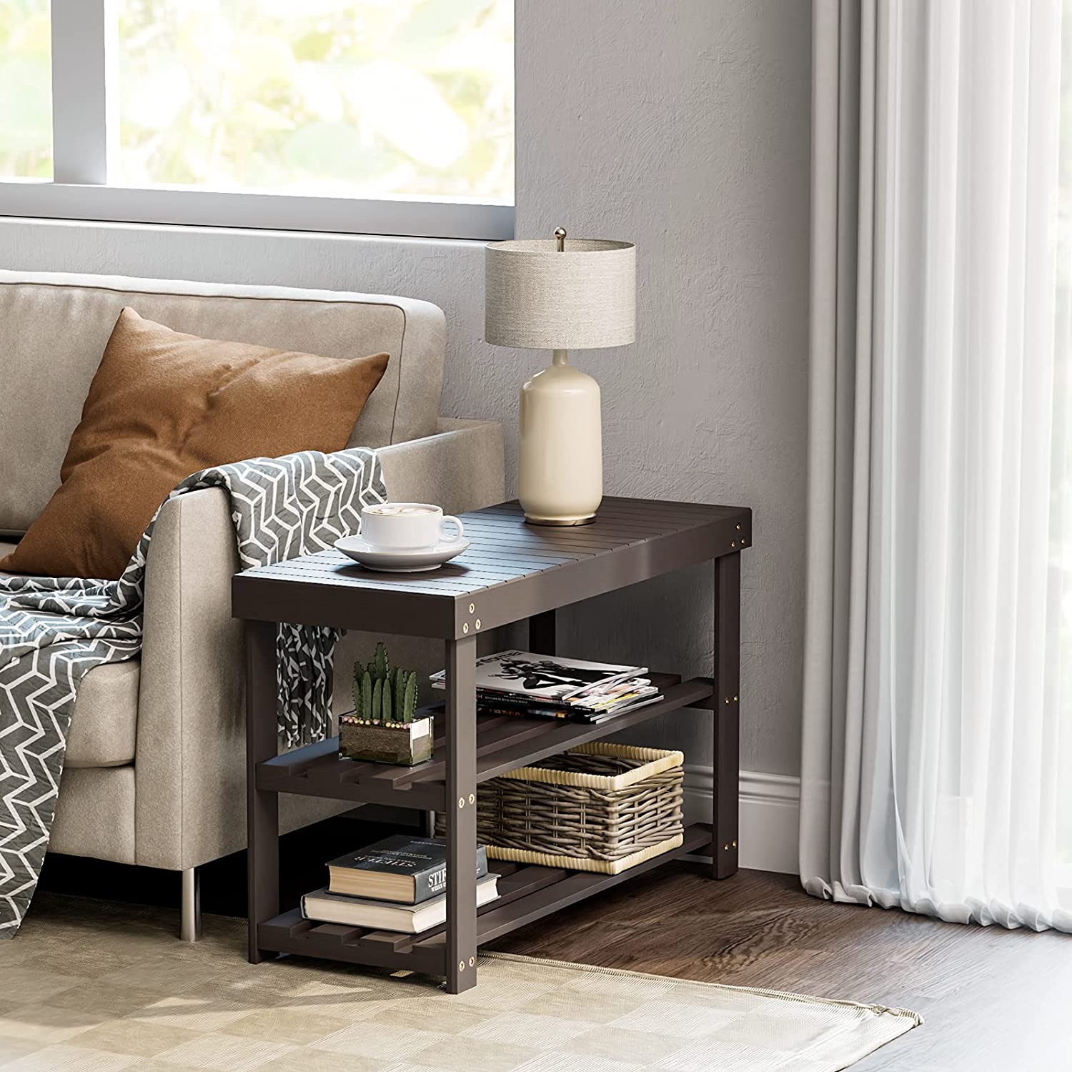 Limited time sale -Bamboo Shoe Rack Bench Organizer Shelf