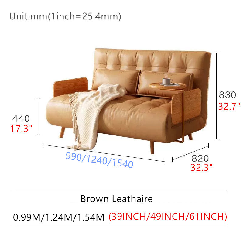 🔥【Clearance sale, last day】Adjustable Loveseat Sofa Bed with Rotating Armrest Tray