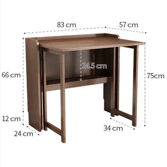 Foldable Computer Writing Desk with Storage Shelf