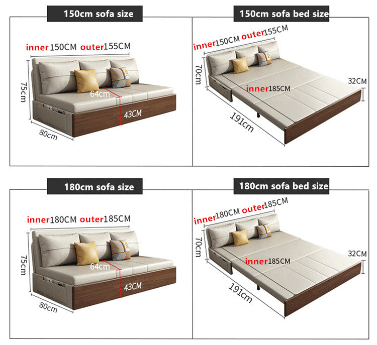 Convertible Sofa Sleeper Bed with Underneath Storage