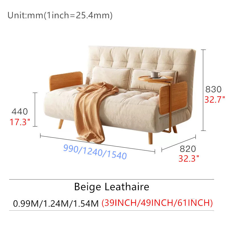 🔥【Clearance sale, last day】Adjustable Loveseat Sofa Bed with Rotating Armrest Tray